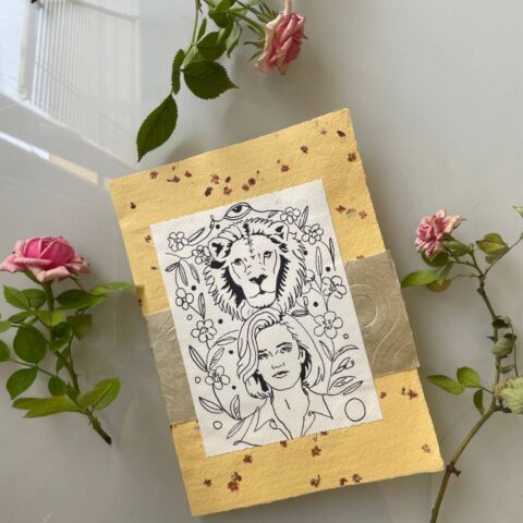 Ručně vyráběný notes - Lion